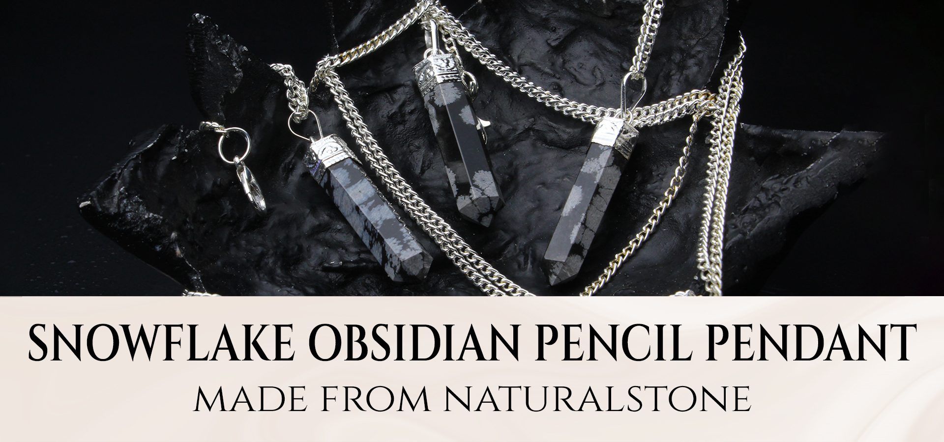 Snowflake Obsidian Pencil Pendant