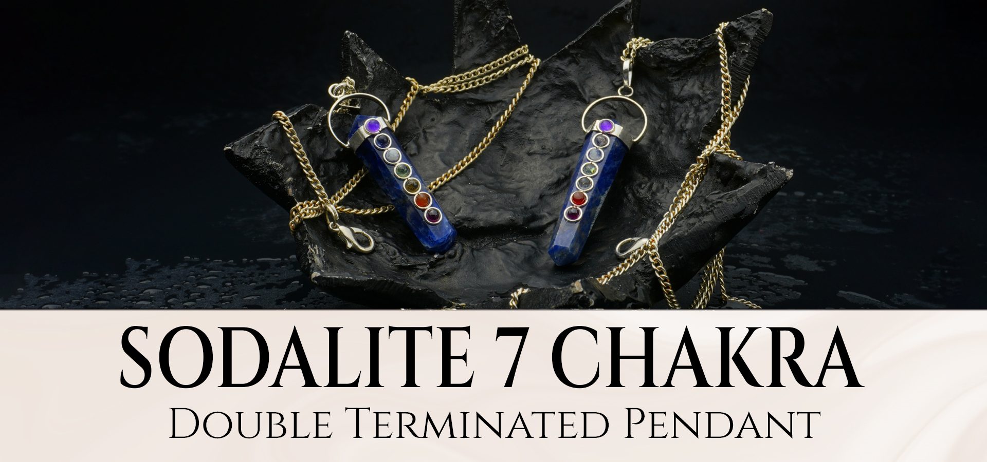 Sodalite 7 Chakra Pencil Pendant