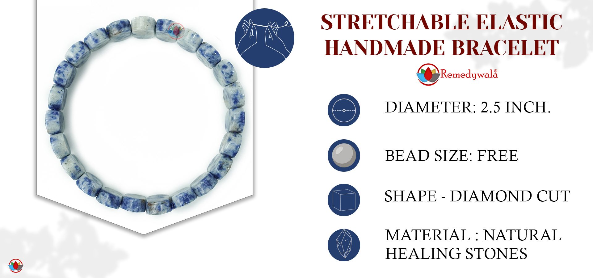 Sodalite Bracelet (Diamond Cut Tumble)