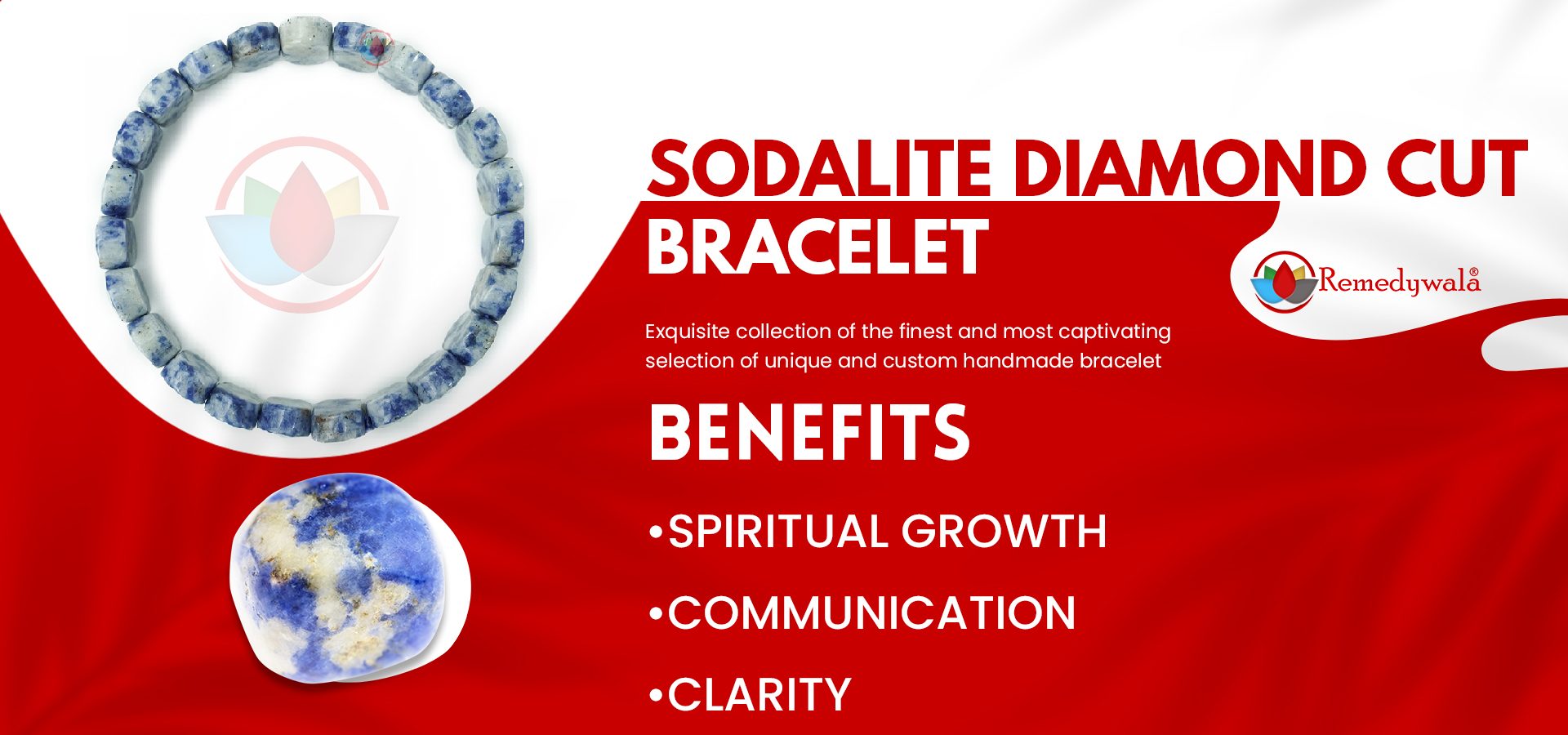 Sodalite Bracelet (Diamond Cut Tumble)