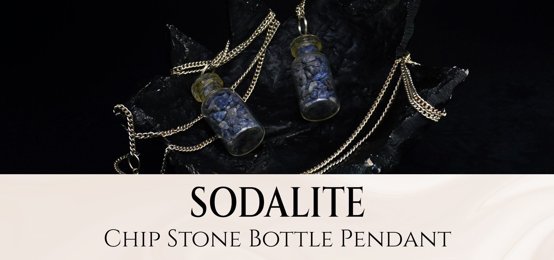 Sodalite Chip Stone Bottle Pendant