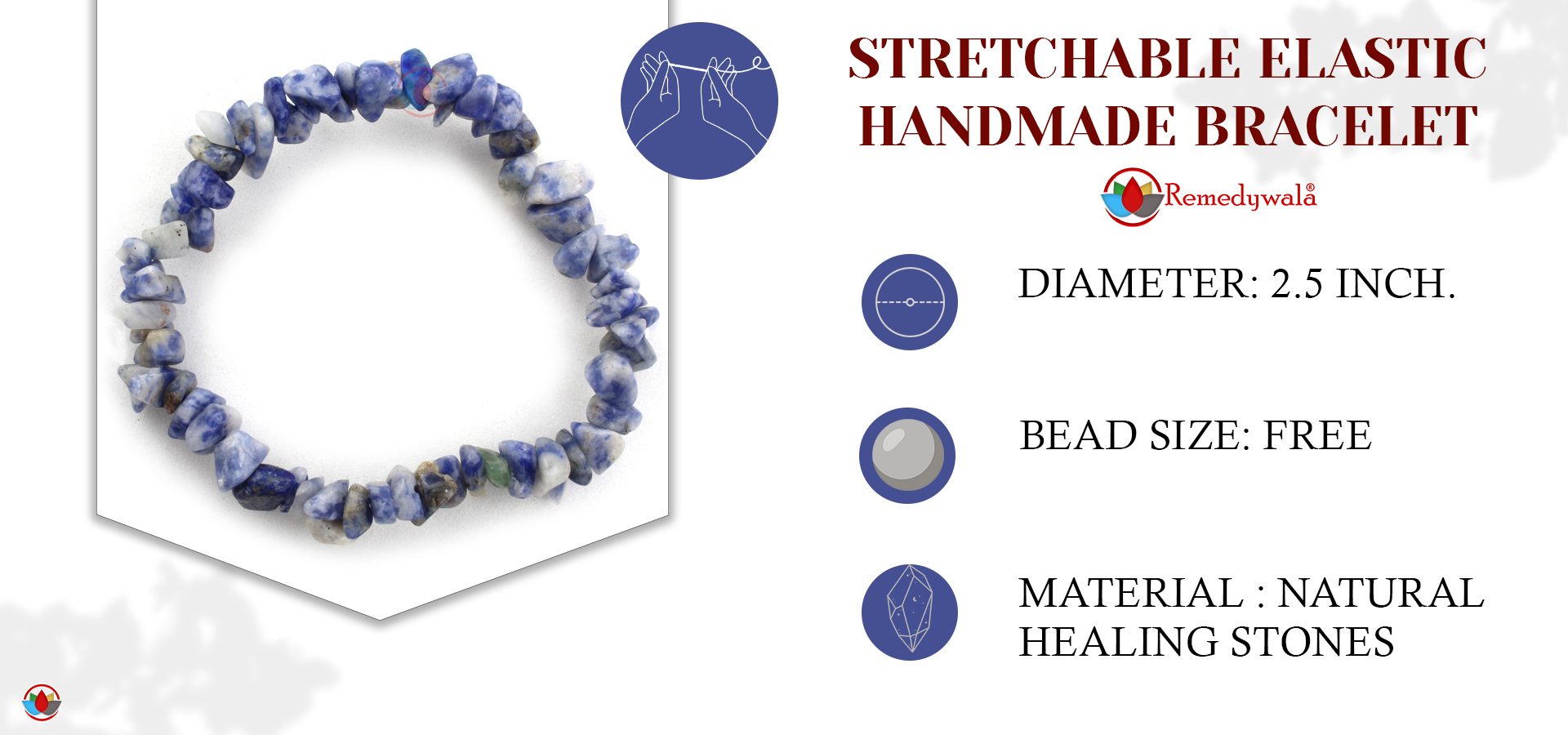 Sodalite Chips Stone Bracelet