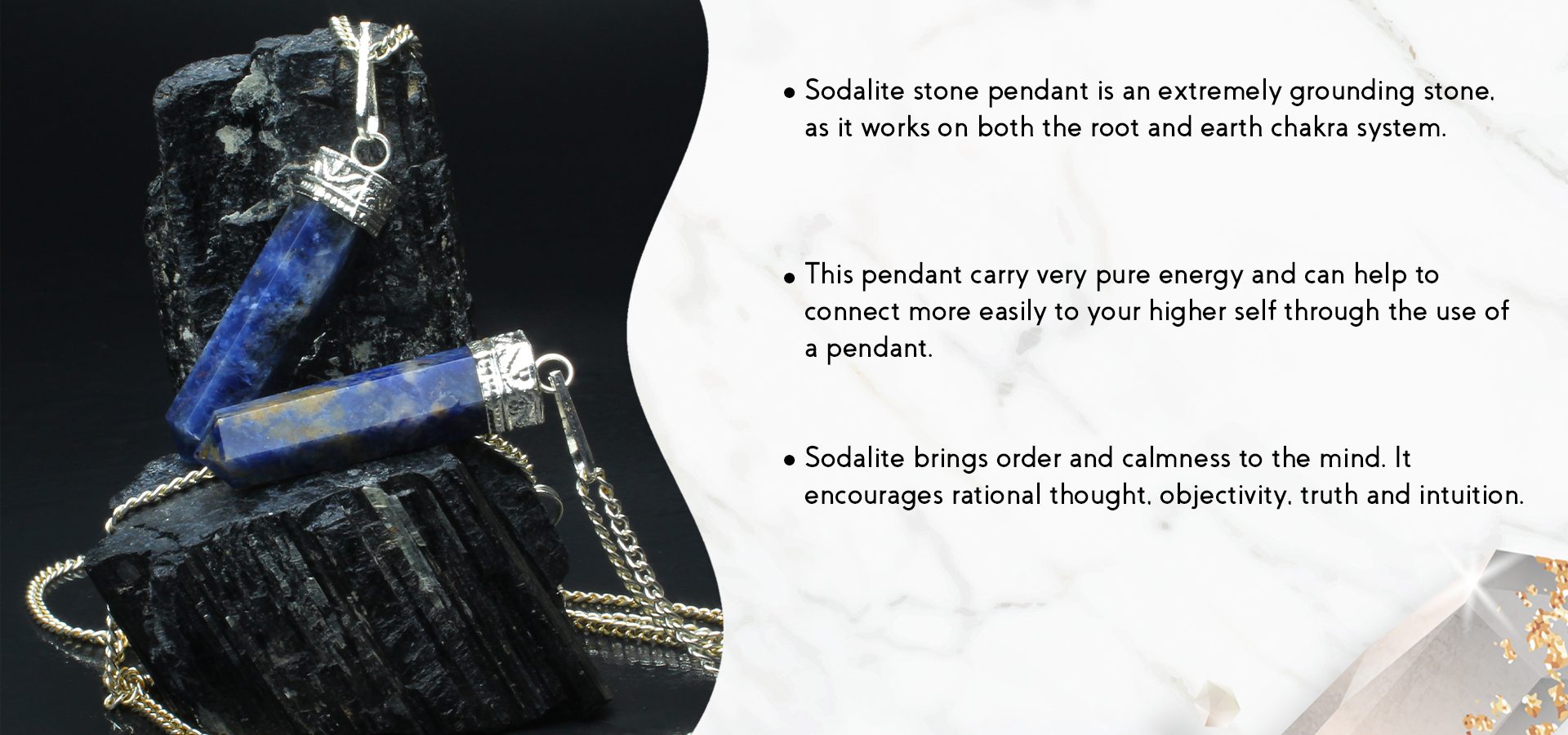 Sodalite Pencil Pendant