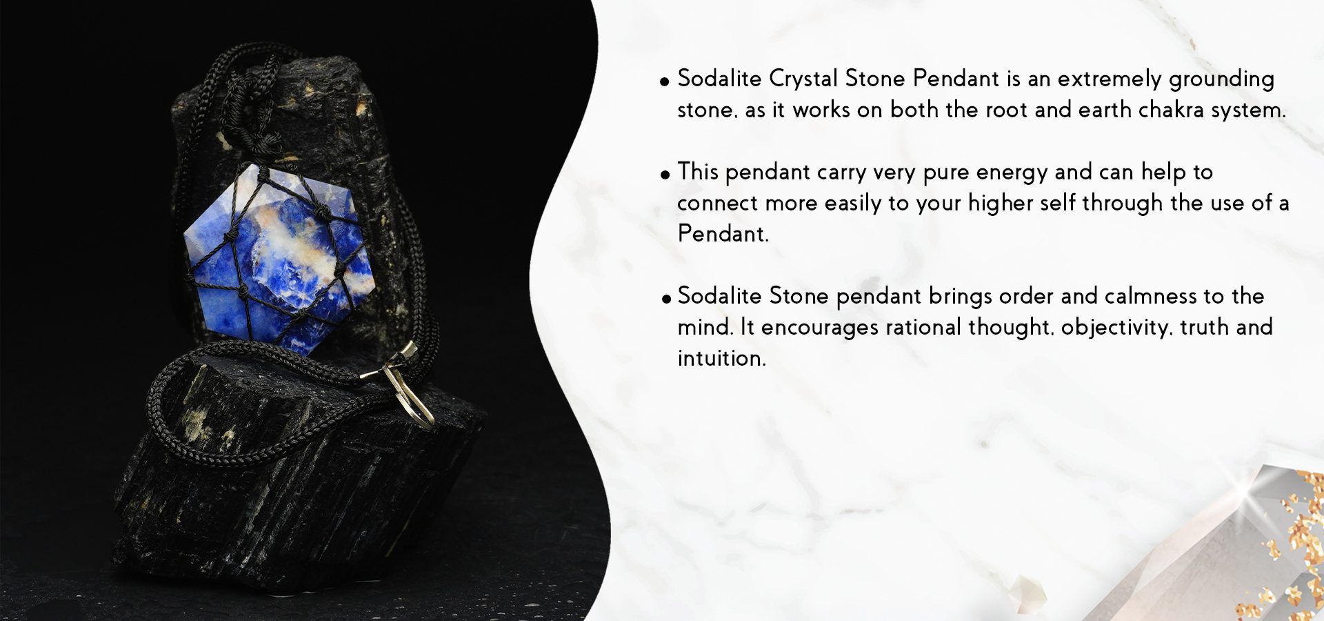 Sodalite Thread Cage Wrapped Pendant