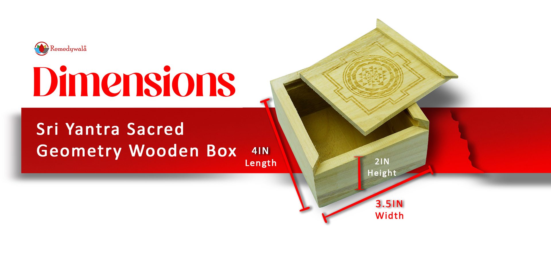 Sri Yantra Sacred Geometry Wooden Box