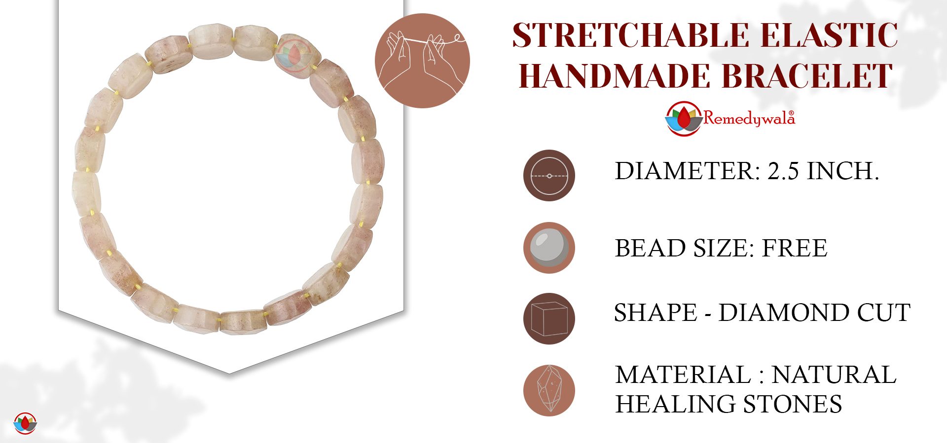 Sunstone Bracelet (Diamond Cut Tumble)