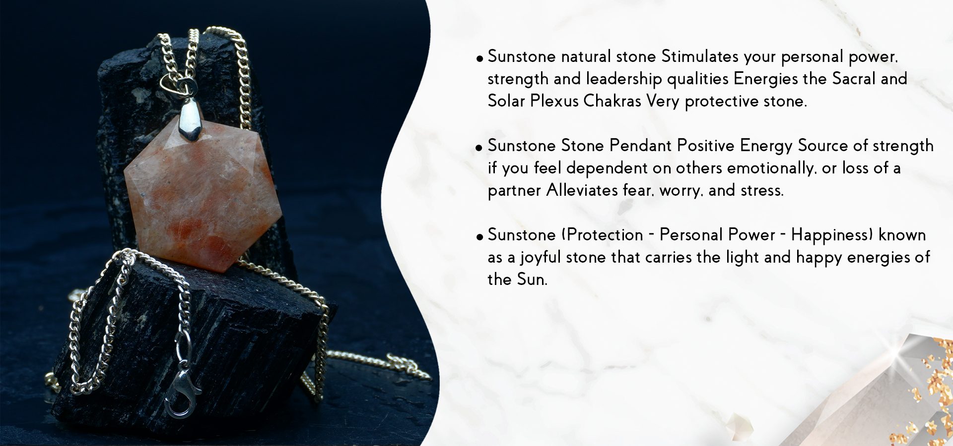 Sunstone David Star Shape Pendant