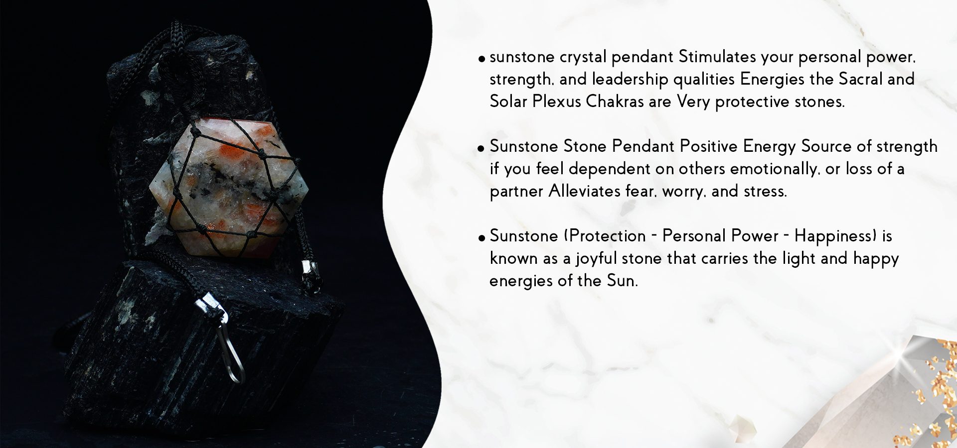 Sunstone Thread Cage Wrapped Pendant