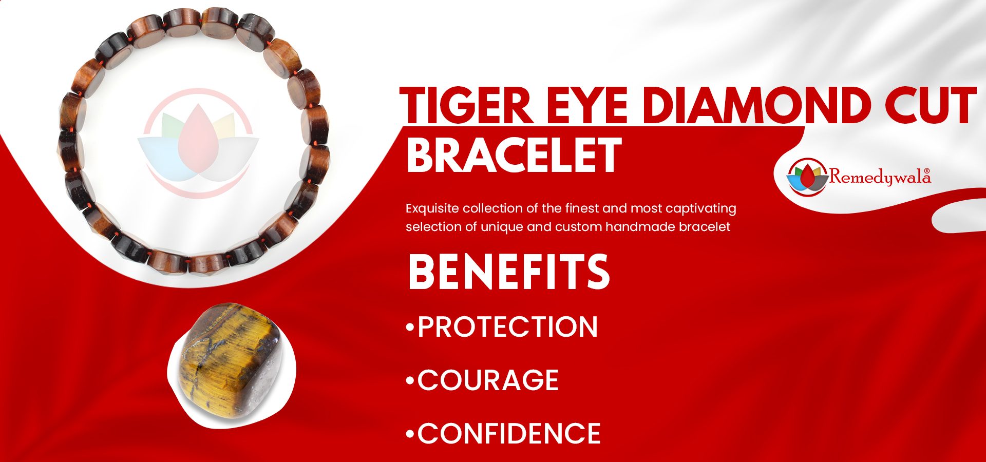 Tiger Eye Bracelet (Diamond Cut Tumble)