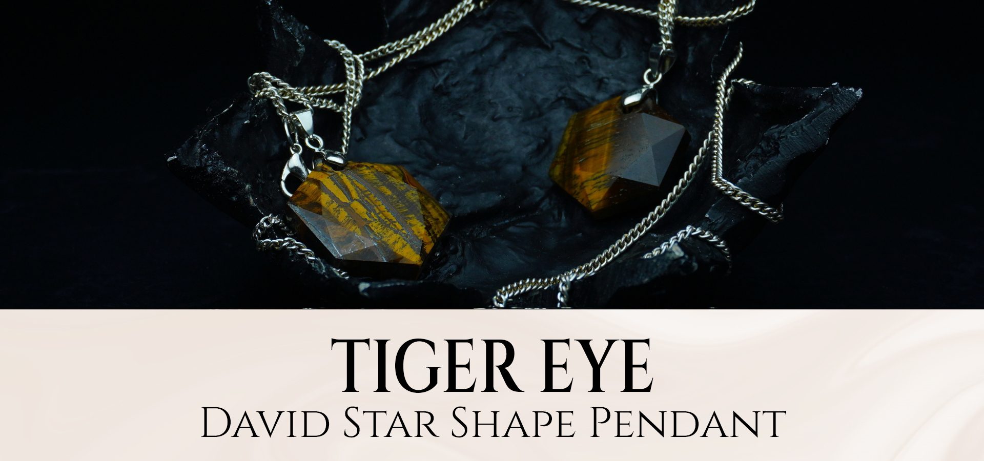 Tiger Eye David Star Shape Pendant