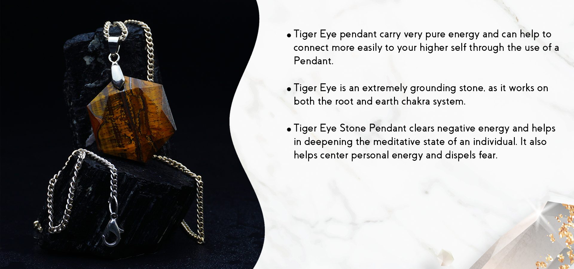 Tiger Eye David Star Shape Pendant