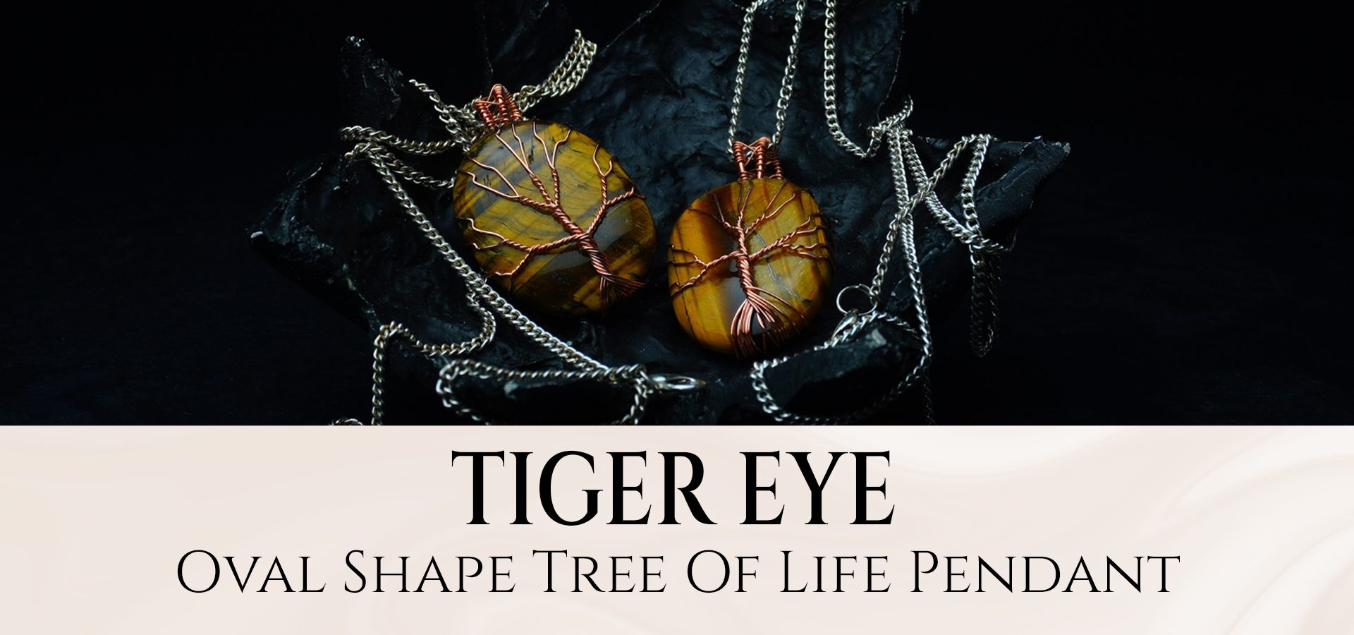 Tiger Eye Oval Shape Tree of Life