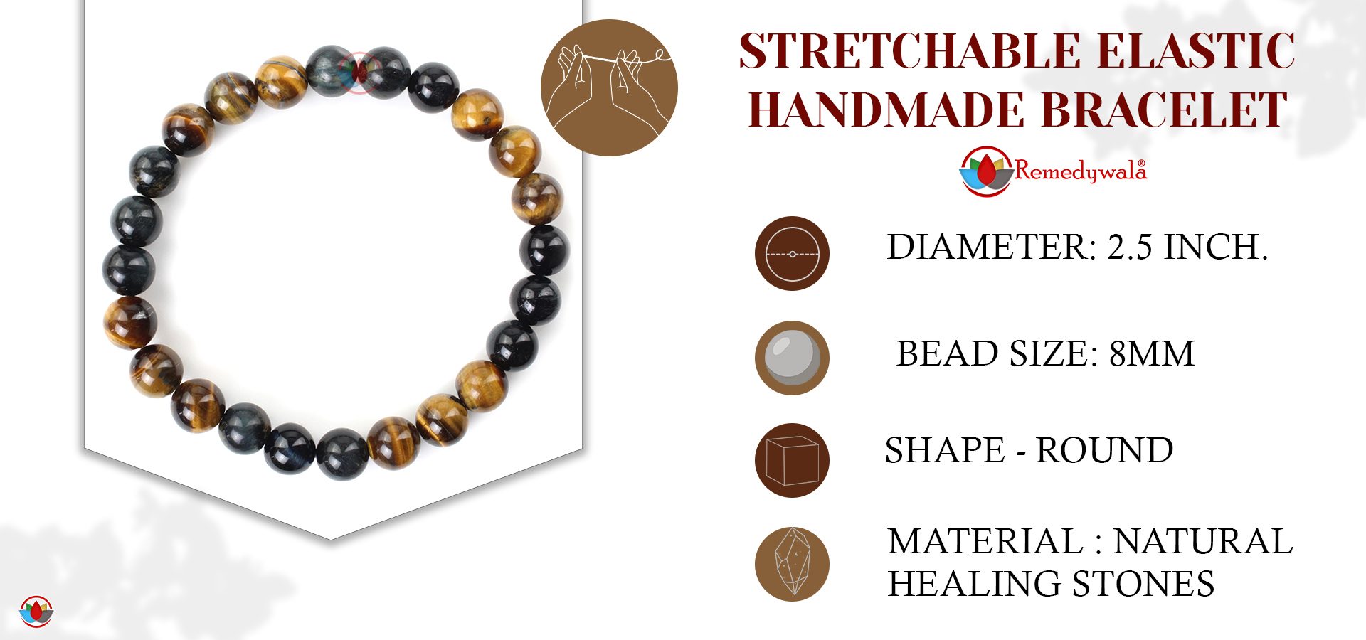 Tiger Eye and Blue Tiger Eye Bracelet