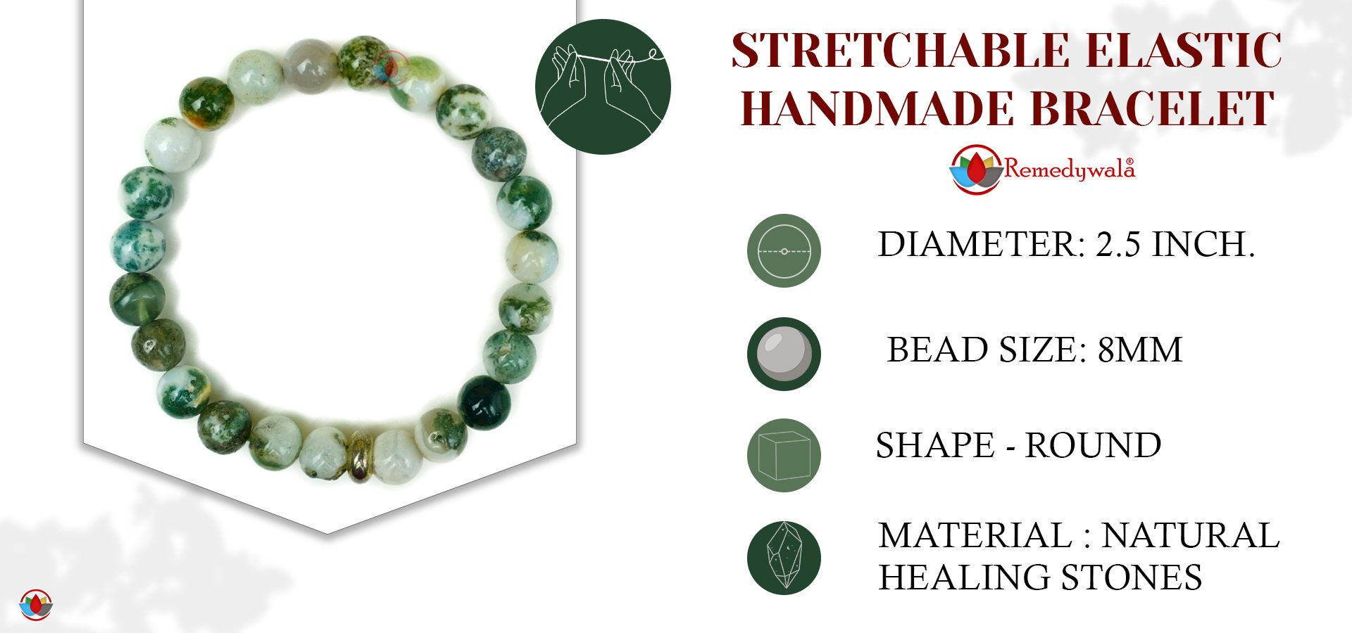 Tree Agate Bracelet 8mm