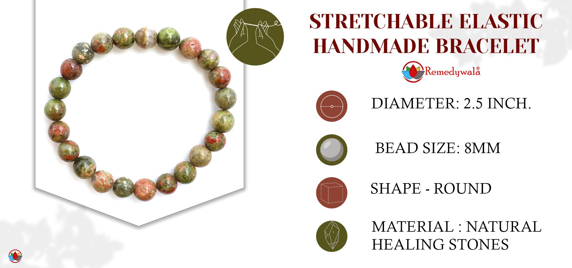 Unakite Bracelet 8mm