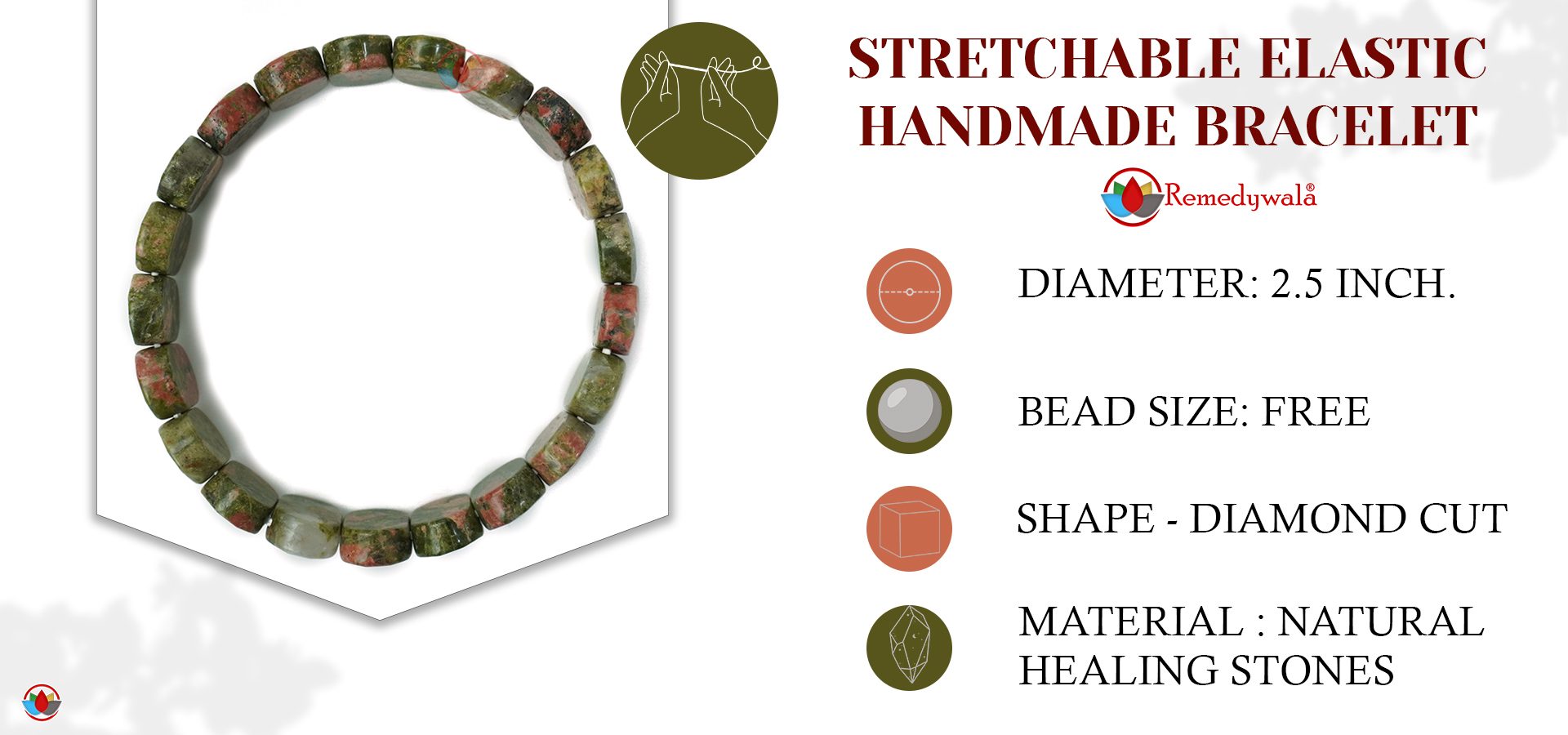 Unakite Bracelet (Diamond Cut Tumble)