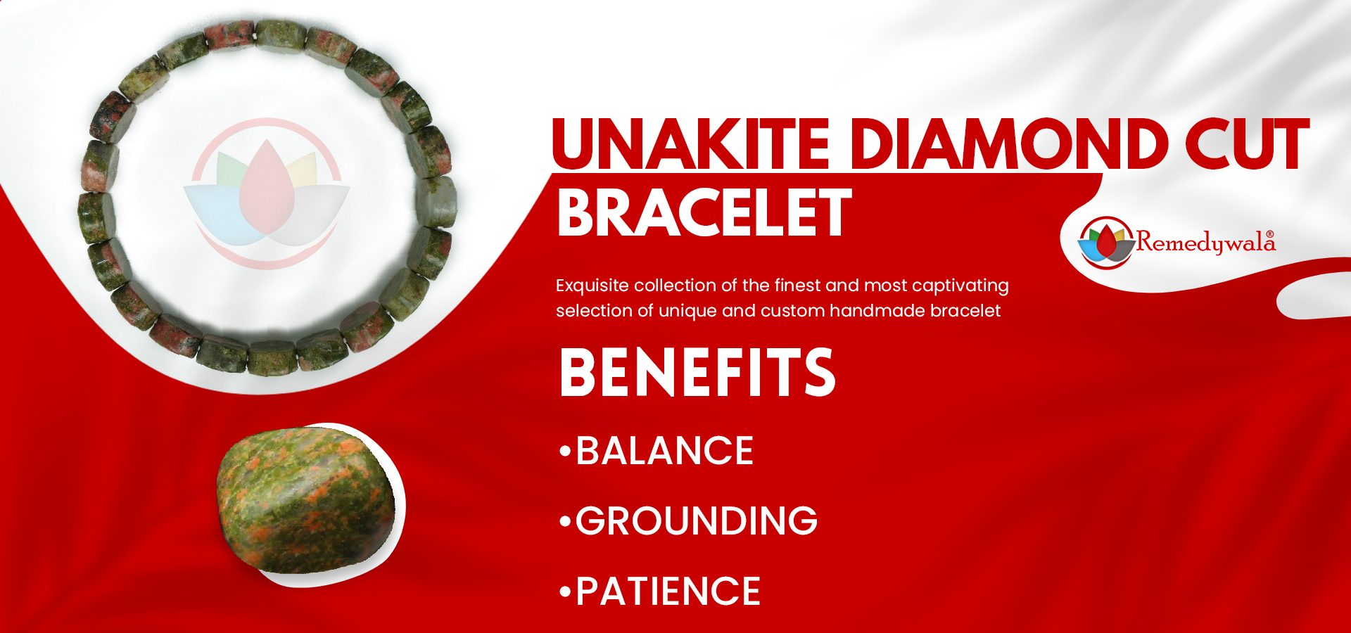 Unakite Bracelet (Diamond Cut Tumble)