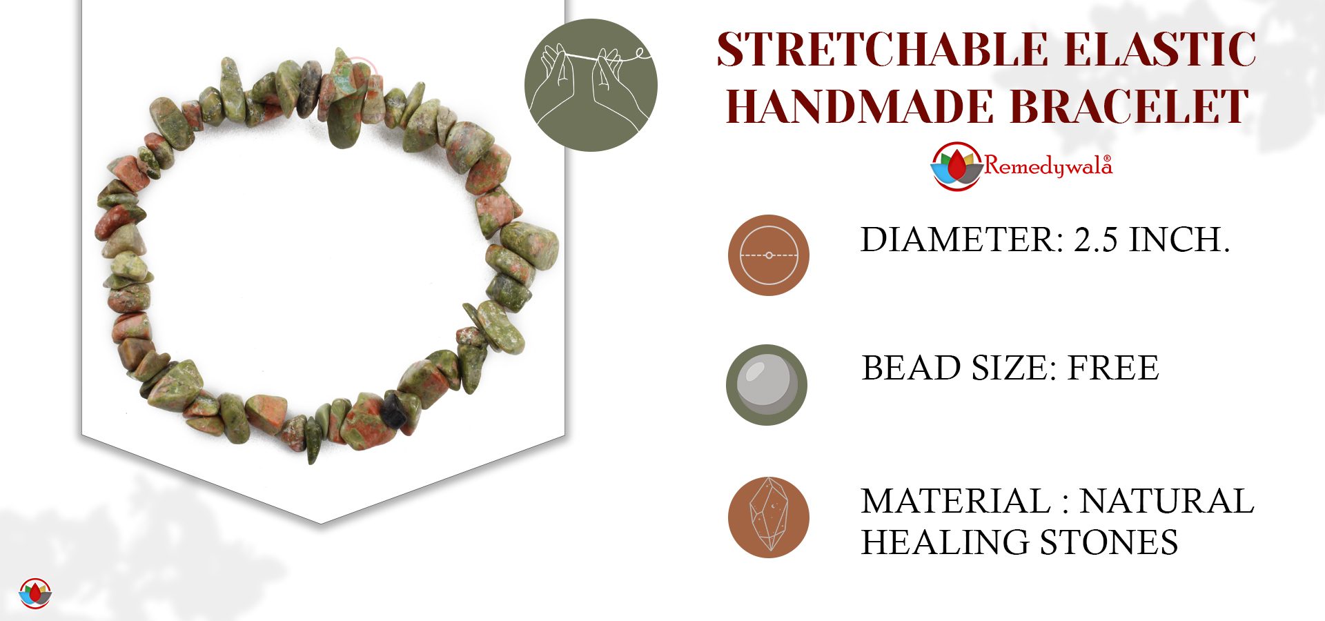 Unakite Chips Stone Bracelet