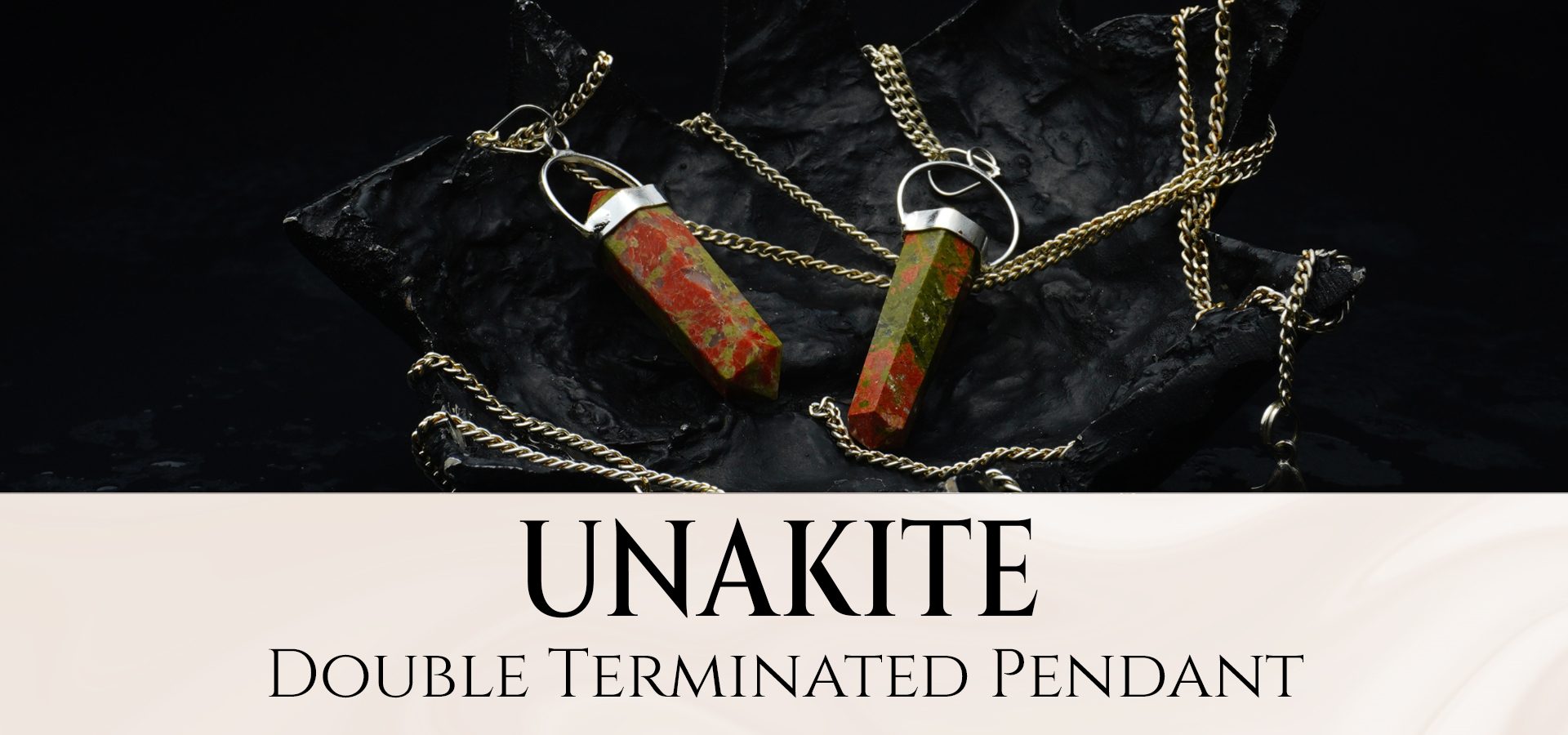 Unakite Double Terminated Pendant