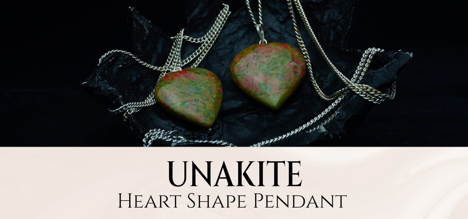 Unakite Heart Shape Pendant