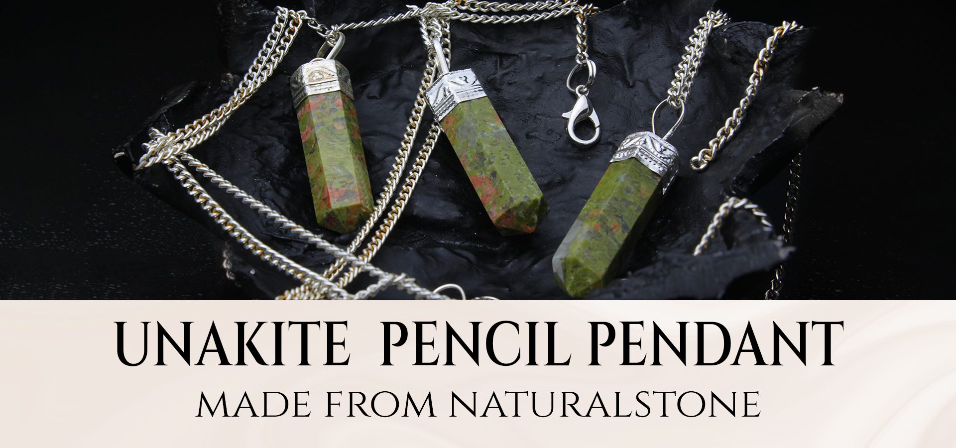 Unakite Pencil Pendant