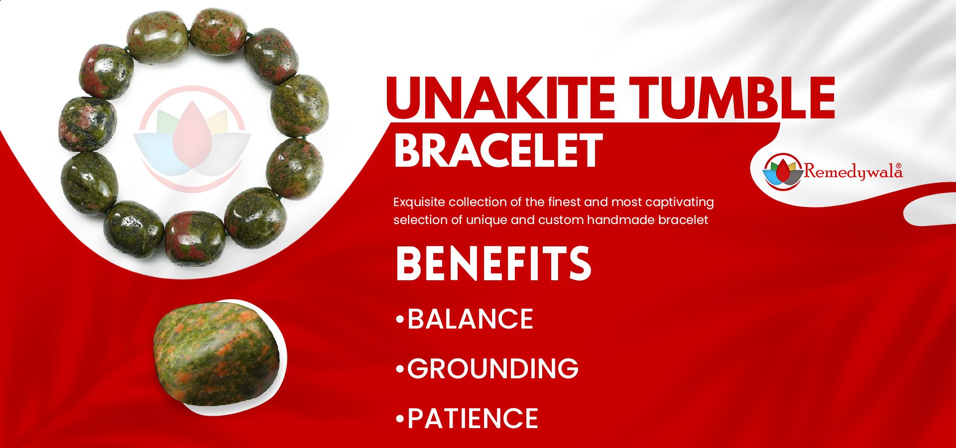 Unakite Tumble Stone Bracelet