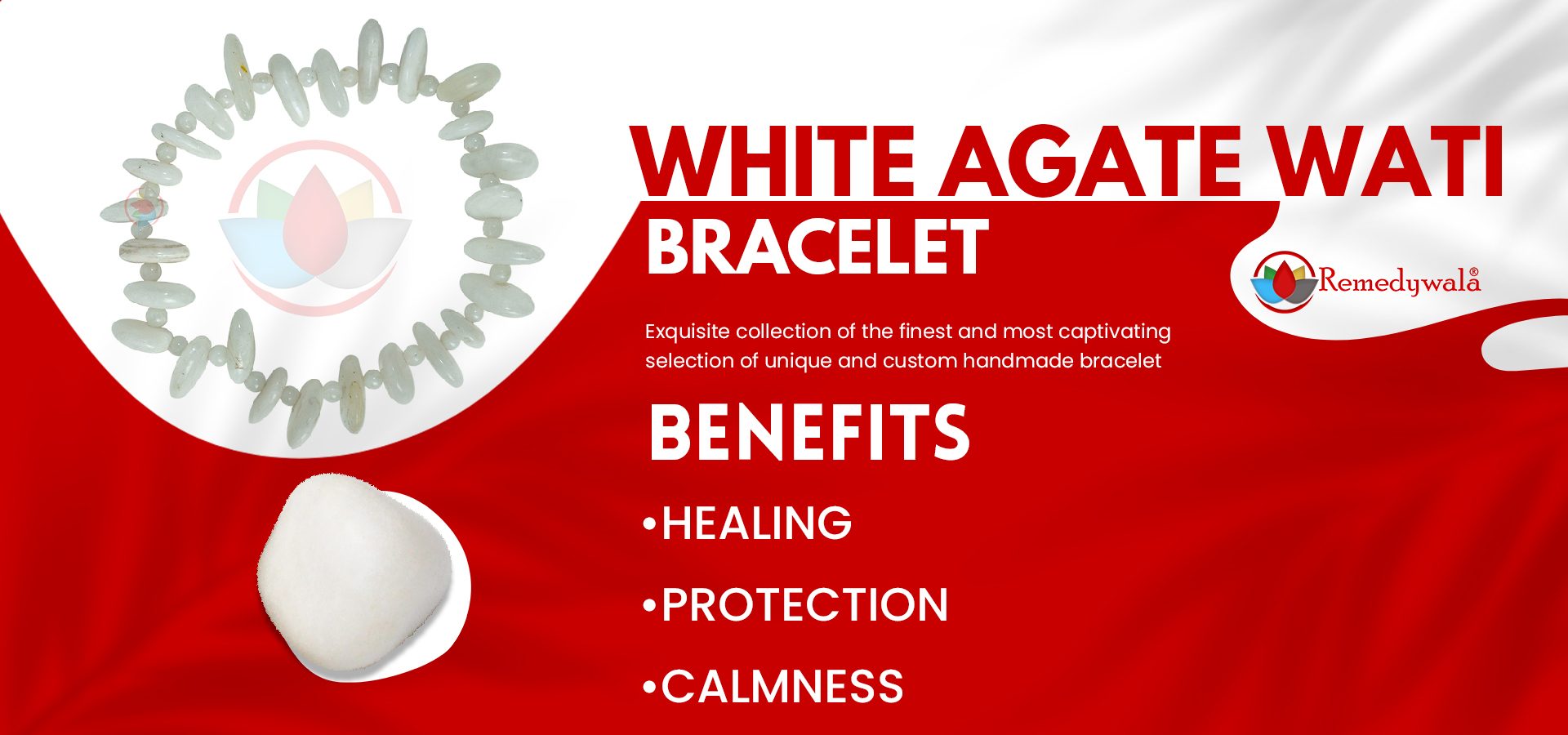 White Agate Wati Bracelet 4 mm