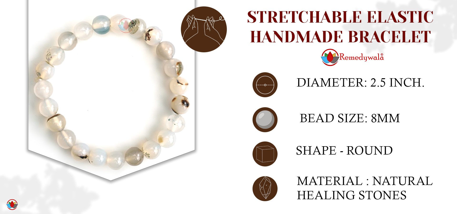 White Onyx Bracelet 8mm