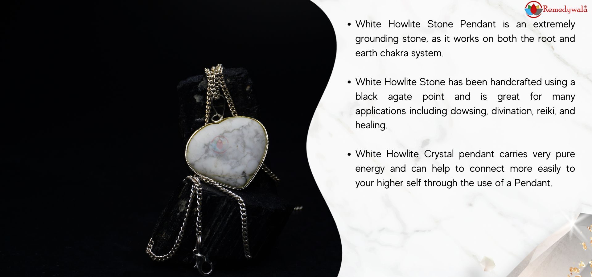 White howlite heart Shape pendant (2)