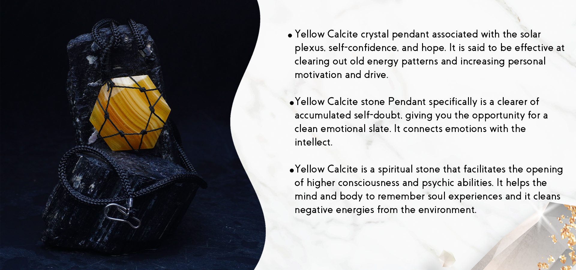 Yellow Calcite Thread Cage Wrapped Pendant