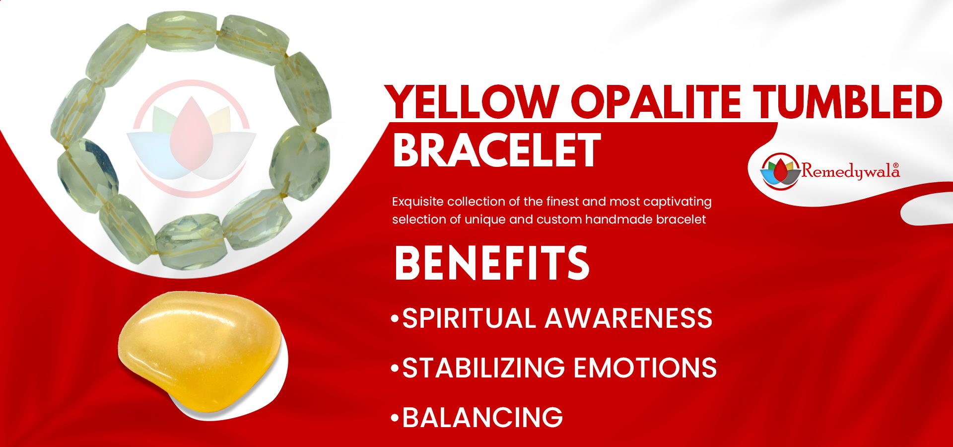 Yellow Opalite Bracelet (Faceted Tumbled)